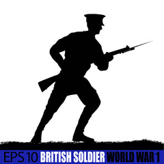 Wolrd War one British - UK Soldier silhouette.