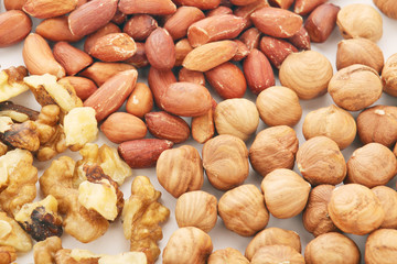 Different nuts forming background
