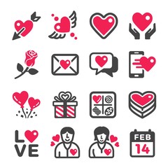 valentine,love icon set,vector and illustration