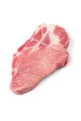 Fresh raw beef steak isolated on white background