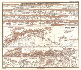 1865, Spruner Map of Northwestern Africa, the Magreb, and the Barbary Coast in Antiquity