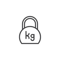 Weight Kilogram line icon. linear style sign for mobile concept and web design. Weight kg outline vector icon. Symbol, logo illustration. Pixel perfect vector graphics