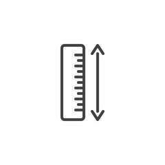 Measure ruler line icon. linear style sign for mobile concept and web design. Ruler and arrow outline vector icon. Symbol, logo illustration. Pixel perfect vector graphics