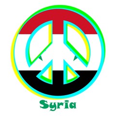 Flag of Syria as a sign of pacifism