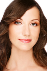 Fototapeta premium Portrait of young beautiful healthy woman with natural make-up