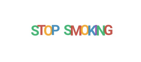 Stop smoking word concept