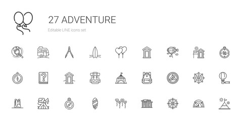 adventure icons set