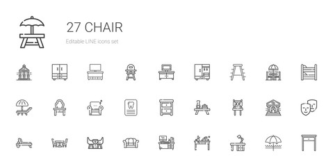 chair icons set