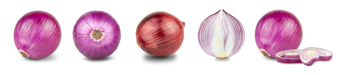Fototapeta premium red onions isolated on white background