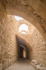 Fototapeta na wymiar Ruins of Montreal (Crusader castle) now called Shoubak , Jordan