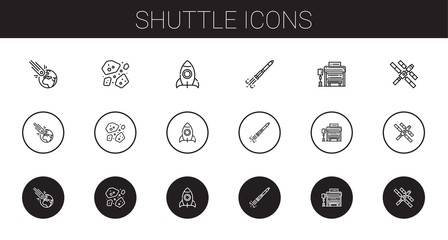 shuttle icons set