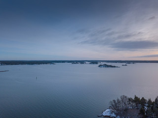 Aerial winter photos from Ruissalo Kuuvannokka. Photographed in January 2019.