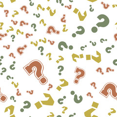 Question mark education, school concept. Seamless vector EPS 10 pattern. Flat style