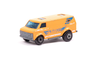 Orange metal toy car