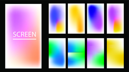Fototapeta premium Vector EPS 10 Gradient Set. Different colors. Modern Smartphone screen, mobile app Template. Design for Wallpaper, background, banner, flyer, Social media post. 