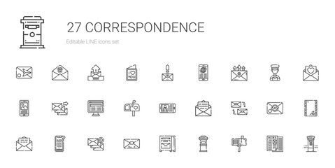 correspondence icons set