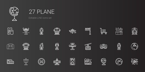 plane icons set