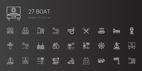 boat icons set