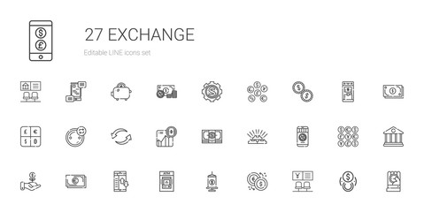 exchange icons set