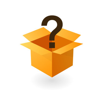 Mystery box label or sticker Royalty Free Vector Image