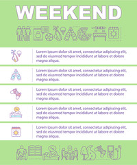 Weekend activities mobile app screen