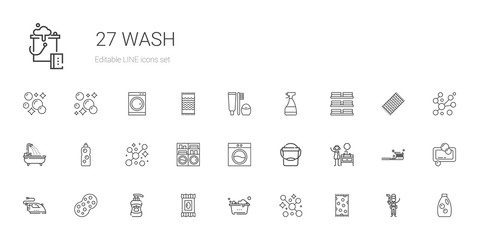 wash icons set