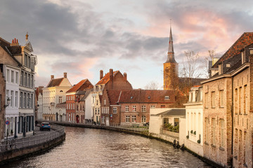 Along one of Bruges canals