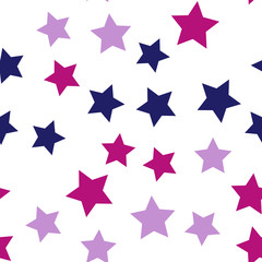Different color stars. Simply geometric pattern. Seamless vector EPS 10 pattern
