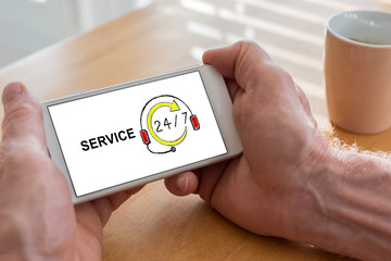 Service concept on a smartphone