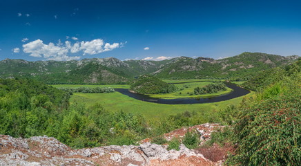 Skadar lake and Crnojevica river in Montenegro