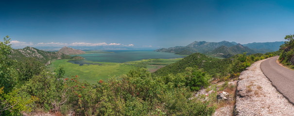 Fototapeta na wymiar Skadar lake and Crnojevica river in Montenegro