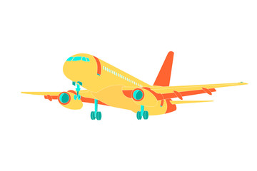 Airplane icon vector illustration. Airplane flight travel symbol. Flat plane view of a flying plane stock vector image