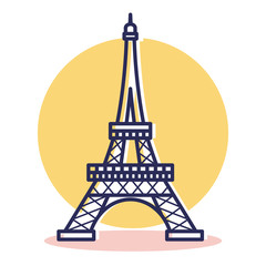 Eiffel Icon - Travel and Destination with Outline Style
