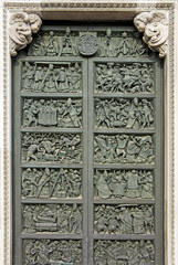 Bronze doors of Milan's cathedral Duomo di Milano