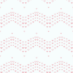 Cross-stitch Inspired Chevron Hearts vector seamless pattern background. Perfect for fabric, scrapbooking and wallpaper projects.