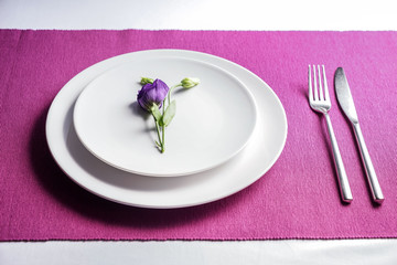 Beautiful table setting with floral decor