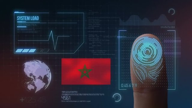 Finger Print Biometric Scanning Identification System. Morocco Nationality