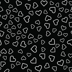 Hearts for Valentine's Day. Romantic feeling and love. Seamless vector EPS 10. Abstract geometric pattern. Multicolor Figures. Texture for print and Banner. Flat style