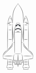 illustration of a space ship. vector drawing