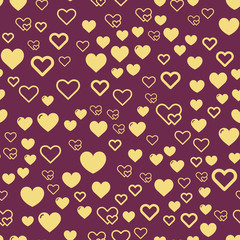 Hearts for Valentine's Day. Romantic feeling and love. Seamless vector EPS 10. Abstract geometric pattern. Multicolor Figures. Texture for print and Banner. Flat style