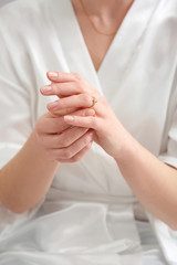 Beautiful young woman with stylish ring