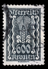 Stamp printed by Austria, shows ornament, circa 1921