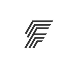 Letter F vector line logo design. Creative minimalism logotype icon symbol.