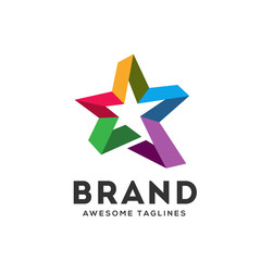 Obraz premium creative star color vector illustration abstract business logo template