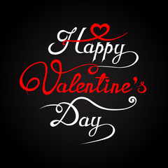 Naklejka na ściany i meble Happy Valentines Day romantic greeting card illustration