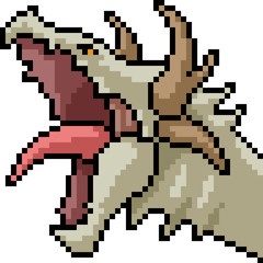 Obraz premium vector pixel art monster head