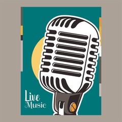 Indie musician concert show poster with acoustic guitar vector illustration - Vector