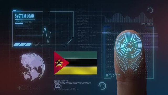 Finger Print Biometric Scanning Identification System. Mozambique Nationality