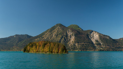 Herzogstand from lake Wachensee