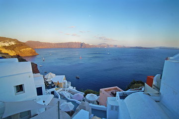 Beautiful and colorful view in Oia, Santorini